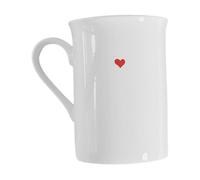 GRIRIW Taza de Porcelana Fina Roja Diseño de Corazón Pequeño, 290 Ml, Vaso de Café Cerámico para Parejas, Adecuado para Desayuno, Té o Chocolate Caliente en Casa