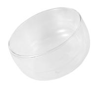 GRIRIW Tazón de Cristal Resistente al Calor Doble Capa de Vidrio de Borosilicato Transparente Tazón para Arroz en Olla Caliente y Postres Apto para Uso Doméstico y Restauración Fácil