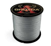(gris, 12 lb) Línea de pesca trenzada Ghotda de 300 m, línea de PE de 4 hebras, línea de pesca multifilamento
