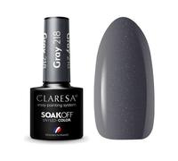 Claresa Esmalte de uñas UV LED Collection Hybrid Manicura Soak Off Nail Polish, color gris, NR 218, 5 ml