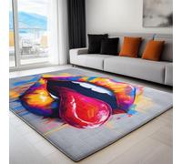 Gris Alfombra Antideslizante Graffiti Labios con La Lengua Afuera 180 x 240 cm Alfombra Muy Suave, para Salón, Cocina, Entrada, Comedor, Dormitorio, Lavable a Máquina
