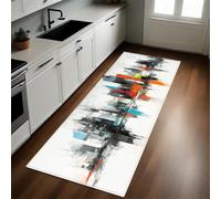 Gris Alfombra de Cocina Arquitectura de la Ciudad del Grafiti 50 x 80 cm Antideslizante y Lavable, Tapetes para Cocina, Pasillo, Comedor y Entrada