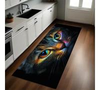 Gris Alfombra de Cocina Avatares de Animales Gatos 50 x 140 cm Antideslizante Alfombrilla Rectangular de Microfibra de Diseño Moderno