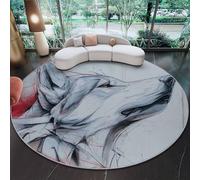 Gris Alfombras Redondas Lavables a máquina 120 cm - Arte Animales Poder Alfombras Circulares Antideslizantes para Sala de Estar Dormitorio Cocina Pasillo salón