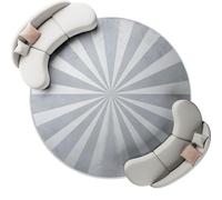 Gris Alfombras Redondas Lavables a máquina 160 cm - Minimalista patrón de Estrellas Acabado Desgastado Alfombras Circulares Antideslizantes para Sala de Estar Dormitorio Cocina Pasillo salón