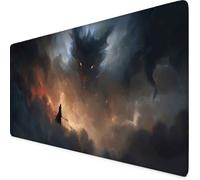 Gris Alfombrilla Ratón XXL 1000x500mm Miedo Alfombrilla Escritorio con Bordes Cosidos, Protector Escritorio con Base de Goma Antideslizante y Bordes Cosidos para Oficina, Accesorios Gaming c1406