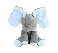 (Gris+Azul) Peek-a-boo Elefante Peluche Juguete Cantante Muñeco de Peluche Regalo