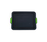 (Gris) Bandeja para hornear de silicona gruesa, molde antiadherente para pan, pastel, molde cuadrado