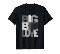 Gris Big Big Love Monocromo Color Gráfico Camiseta