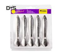 (gris blanco, 1 juego) 5 piezas/juego de 10 cm/6 g de señuelo de locha suave de silicona biónica con