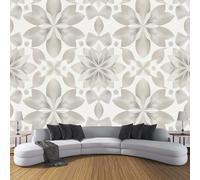 Gris Claro Fotomurales Decorativos Pared Papel Pintado Geometría Moderna 300×210cm Murales Pared HD Moderno Flores Simétricas 3D Impresión Del Arte Oficina Tv De Fondo Fotomurales