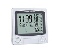 (Gris claro) Reloj de oración para musulmanes con alarma Azan, reloj de hora Al Harameen Fajr, dirección