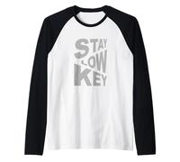 Gris Color Stay Low-Key Gris Gráfico Camiseta Manga Raglan