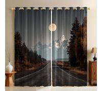 Gris Cortinas Opacas Camino Recto a la luz de la Luna Térmicas Aislantes y Reducción de Ruido para Dormitorio, Oficina y Salón Paneles 117An x 183Al cm