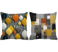 Gris Funda Cojin 80x80 Geometría Fundas Cojines Sofa Juego de 2 Cojines Exterior Suave Decoración Cushion Covers con Cremallera Oculta para Verano Exterior Patio Balcón Jardín Oficina Sofá v-8784i