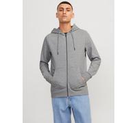 Gris Hombres Cotton/Polyester Sudadera Con Cremallera Liso S EU