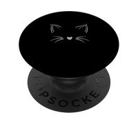 Gris Invisible Cara De Gato Monocromo Gráfico PopSockets PopGrip Adhesivo