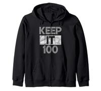 Gris Keep It 100 Varsity Monochrome Color Graphic Sudadera con Capucha