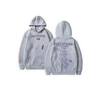 (gris-L)Peso Pluma Genesis Music Album Sudadera con capucha para hombre y mujer, sudadera informal de