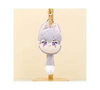 (Gris) Llavero de peluche Snuggly Genshin Impact Xiao Alhaitham Adorable juguete de cabeza grande