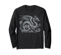 Gris Medieval Dragón Vintage Western Fantasy Hombres Mujeres Niños Manga Larga