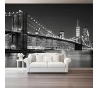 Gris Papel pintado mural, Moderno Ciudad Arquitectura Puente Mural decorativo de pared con impresión artística no tejida, para sala de estar cocina comedor dormitorio 400 x 280 cm