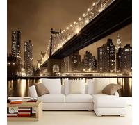 Gris Papel tapiz mural 3D para bricolaje Contemporáneo Ciudad Arquitectura Puente decorativos de pared murales, para habitación infantil salón dormitorio restaurante - 250 x 175 cm