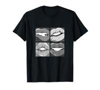 Gris Read My Lips Gráfico en Color Monocromo Camiseta