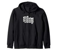Gris Vibing Varsity Monochrome Color Graphic Sudadera con Capucha