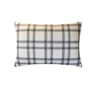 Gris y blanco Decorativo Funda de cojín lumbar 30x65 cm | Moderno Terciopelo Funda de Cojín Abstracto | Cuadros a cuadros Fundas de almohada para sofá y sala de estar - Comfort Plaid Gray