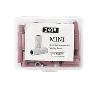 Grit Nail File Bands, 0.45x1.3cm 50-Pieces Sanding Ring Set, Compact Manicure Drill Supplies, Storage Box, Beauty, Salon, Pedicure, Grooming, Art Design