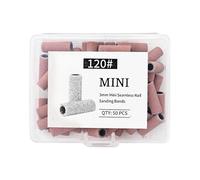 Grit Nail File Bands, 0.45x1.3cm 50-Pieces Sanding Ring Set, Compact Manicure Drill Supplies, Storage Box, Beauty, Salon, Pedicure, Grooming, Art Design