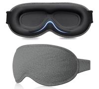 Gritin Antifaz para Dormir para Mujer y Hombre, Anti-Luz Máscara de Dormir Sin Presión Ocular - Diseño Ergonomico 3D para Las Pestañas y Los Movimientos Oculares, Ultrasuave & Cómodo Sleep Mask
