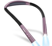 Gritin Luz de Lectura Cuello, Lampara de Lectura Recargable, Temporizador de 30 min, 5 Brillo y 4 Temperaturas Color con Función de Memoria & Atenuación Continua, Cómodo y Liviano para Leer en la Cama