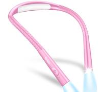Gritin Luz de Lectura Cuello, Lampara de Lectura Recargable, Temporizador de 30 min, 5 Brillo y 4 Temperaturas Color con Función de Memoria & Atenuación Continua, Cómodo y Liviano para Leer en la Cama