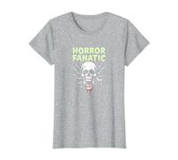 Grito de Calavera fanático de Terror para los Amantes de Halloween Camiseta, Mujer, Gris Jaspeado, 3XL