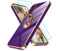 Gritup Funda para Samsung Galaxy A56 con 2 protectores de pantalla HD y anillo integrado Kickstand funda para teléfono móvil, TPU silicona galvanoplastia antigolpes, funda protectora para A 5 6 5G