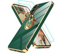 Gritup Funda para Samsung Galaxy A56 con 2 protectores de pantalla HD y anillo integrado Kickstand funda para teléfono móvil, TPU silicona galvanoplastia antigolpes, funda protectora para A 5 6 5G