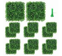 Griwiuiowe 12 paquetes de 10 x 10 pulgadas para setos de boj artificial, protección UV, panel de vegetación con