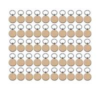 Griwiuiowe 50 unidades vacías redondas de madera llaveros colgantes DIY llaveros colgantes llaveros colgantes pueden grabar regalos DIY