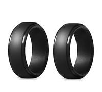 Griwiuiowe Anillos de silicona populares de 8 mm para hombres, anillos de boda de silicona para mujer, anillo de boda ambiental para deportes al aire libre, 2 unidades, 8
