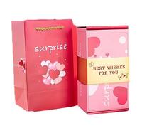 Griwiuiowe Caja sorpresa de dinero para cumpleaños, caja de cuerda, caja de regalo para regalos de efectivo, sobre rojo , duradero A