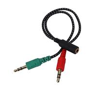 Griwiuiowe Divisor de auriculares para ordenador, adaptador de auriculares para PC Audio y Micrófono, 3,5 mm hembra a doble 3,5 mm