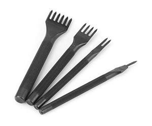 Griwiuiowe DIY - Kit de costura de cincel para manualidades en piel, herramienta de perforación de dientes artesanales en piel, 4 mm, 1/2/4/6