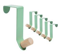 Griwiuiowe Ganchos de puerta para colgar abrigos, bolsas, paquete de 6 unidades, ganchos de metal resistentes para colgar abrigos, bolsas (verde)