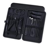 Griwiuiowe Juego de 18 piezas cortaúñas profesional tijeras pedicura tijeras de acero inoxidable hogar portátil manicura