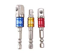 Griwiuiowe Juego de 3 adaptadores de enchufe hexagonales a 1/4 3/8 1/2 pulgadas, convertidor de extensión colorido, taladro de impacto, taladro eléctrico que convierte el taladro eléctrico en