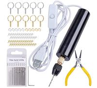 Griwiuiowe Juego de 74 brocas eléctricas de resina, con 3 abrazaderas, aplicables a un rango de perforación más grande (0-3 mm), kit de fabricación