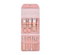 Griwiuiowe Juego de manicura profesional para uñas, kit de pedicura, 12 piezas, acero inoxidable, herramientas de cuidado de uñas, con bolsa