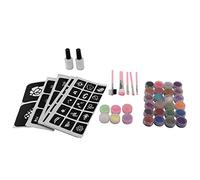 Griwiuiowe Juego de tatuajes con purpurina, kit de tatuajes temporales, 30 unidades, colores brillantes, cuerpos y uñas, purpurina, arte, pintura, cumpleaños, celebración, regalos